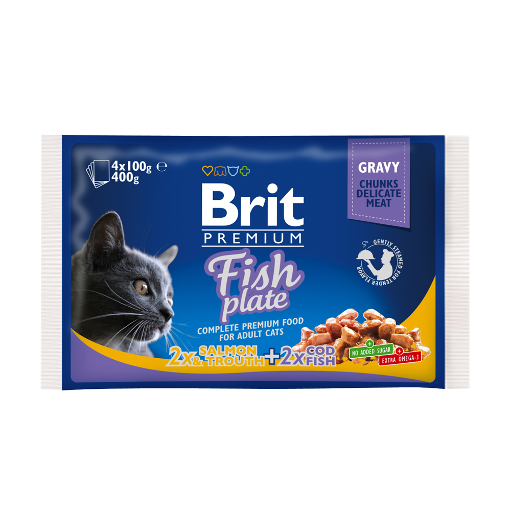 Влажный корм Brit Premium Ассорти Рыбная тарелка