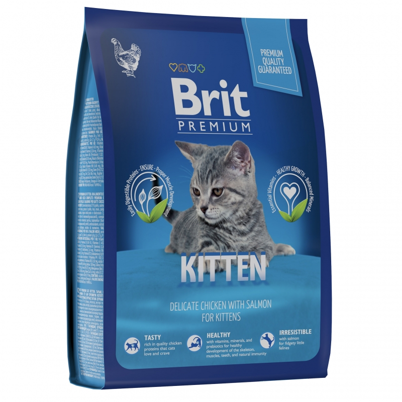 Brit Premium Cat Kitten с курицей и лососем для котят