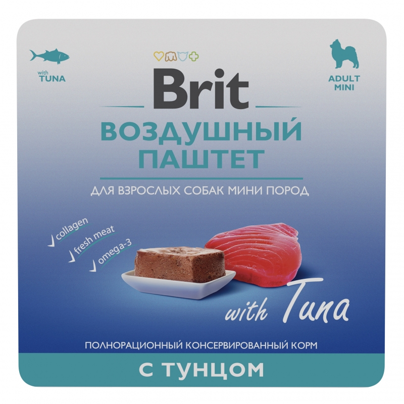 Brit Premium Воздушный паштет с тунцом для взрослых собак мини пород