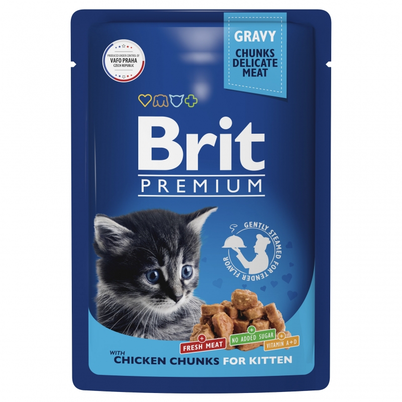 Brit Premium Пауч цыпленок в соусе для котят