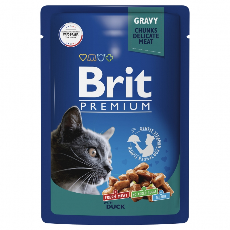 Brit Premium Пауч утка в соусе для взрослых кошек