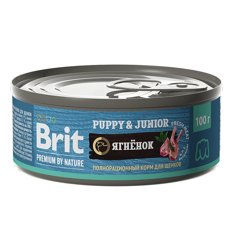 Brit Premium by Nature консервы с ягненком для щенков всех пород